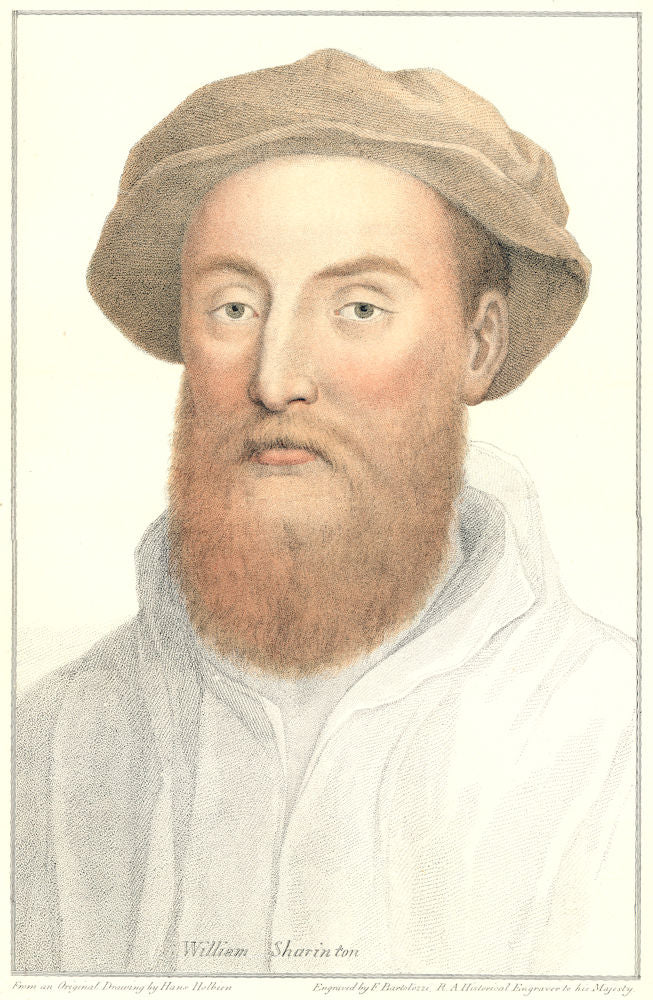 Sir William Sherington/Sharington by Bartolozzi/Holbein. Henry VIII's court 1884
